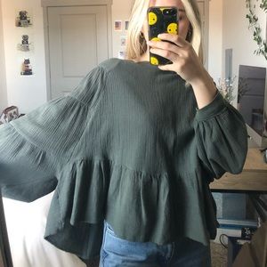 Free People Gauze Tiered Blouse